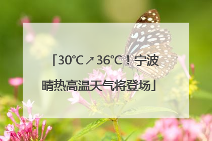 30℃↗36℃！宁波晴热高温天气将登场